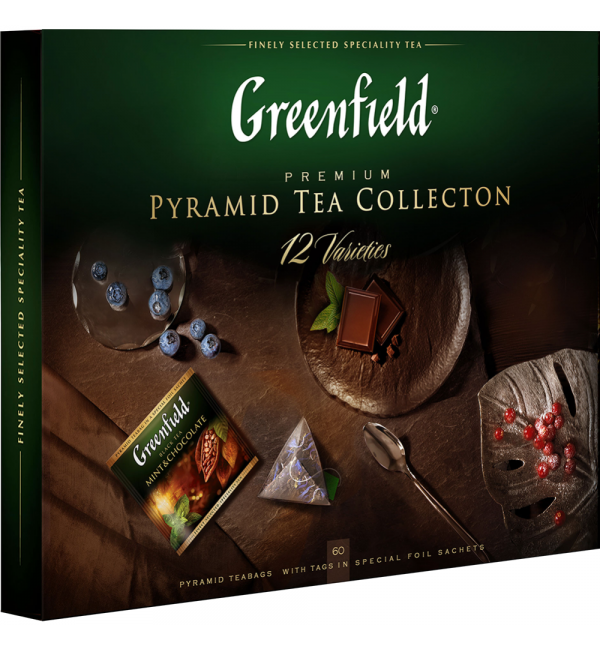 Чайный набор Greenfield Pyramid Tea Превосходная Коллекция 12 видов 110г