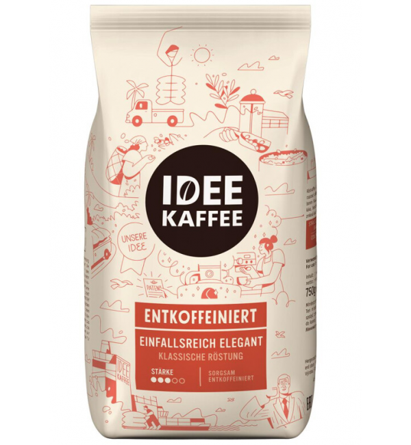 Кофе зерновой Idee Kaffee Elegant Entkoff 750г