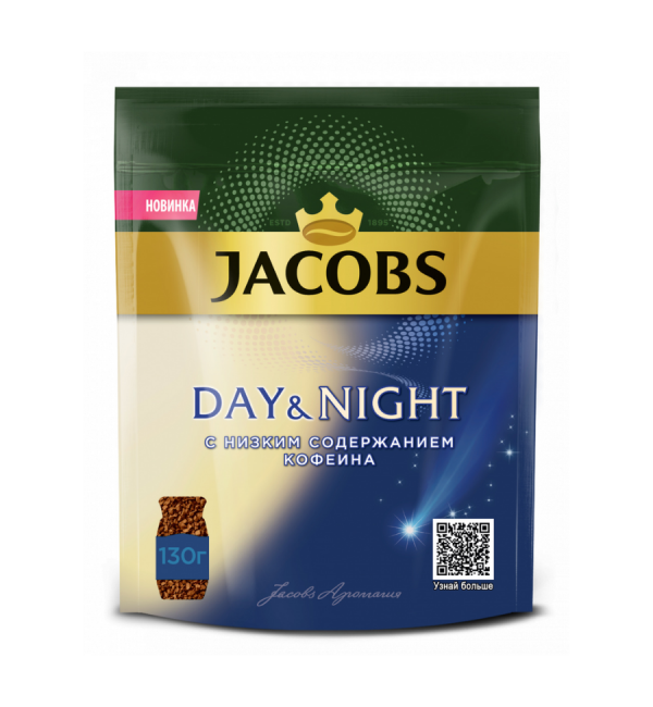Кофе растворимый Jacobs Day Night Без Кофеина 130г