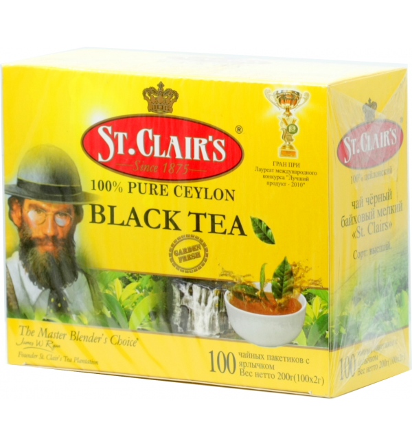 Чай черный St.Clairs 200г (100 пак.)