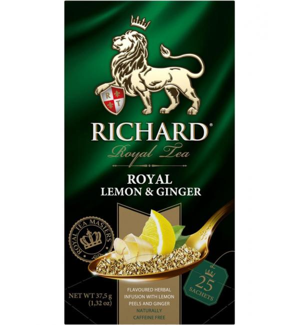 Чай зеленый Richard Royal Green Lemon & Ginger 37,5г (25 пак.)