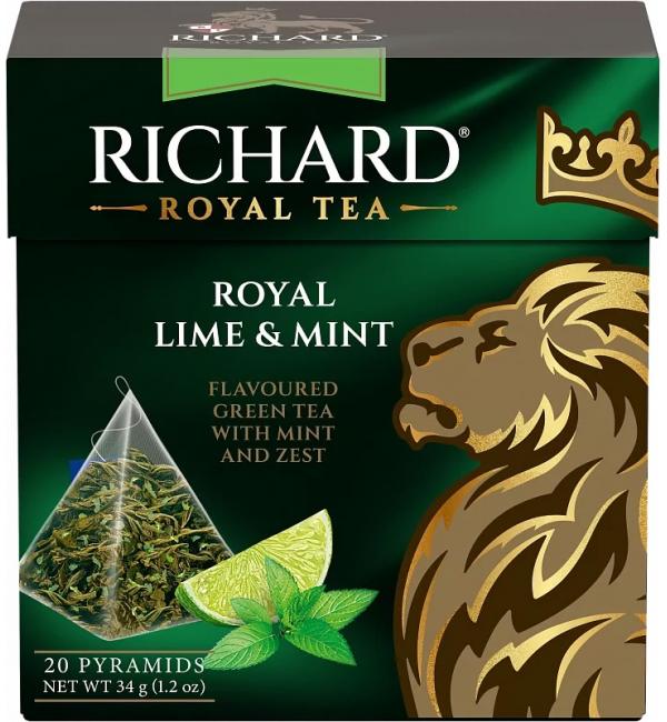 Чай зеленый Richard Royal Lime & Mint 34г (20 пак.)
