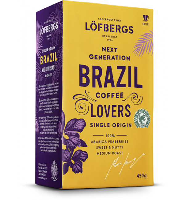 Кофе молотый Lofbergs Brazil Single Origin 450 г