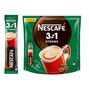 Кофе растворимый 3 в 1 Nescafe Strong 145г