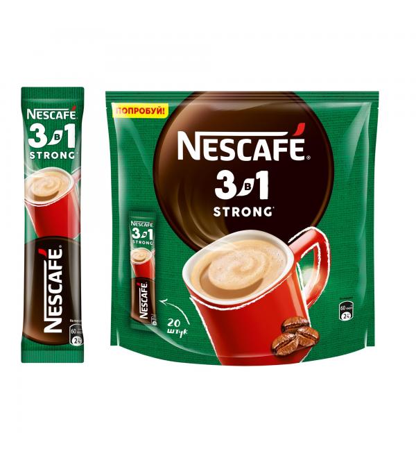 Кофе растворимый 3 в 1 Nescafe Strong 290г