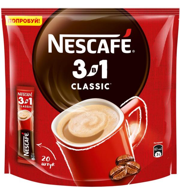 Кофе растворимый 3 в 1 Nescafe Classic 290г