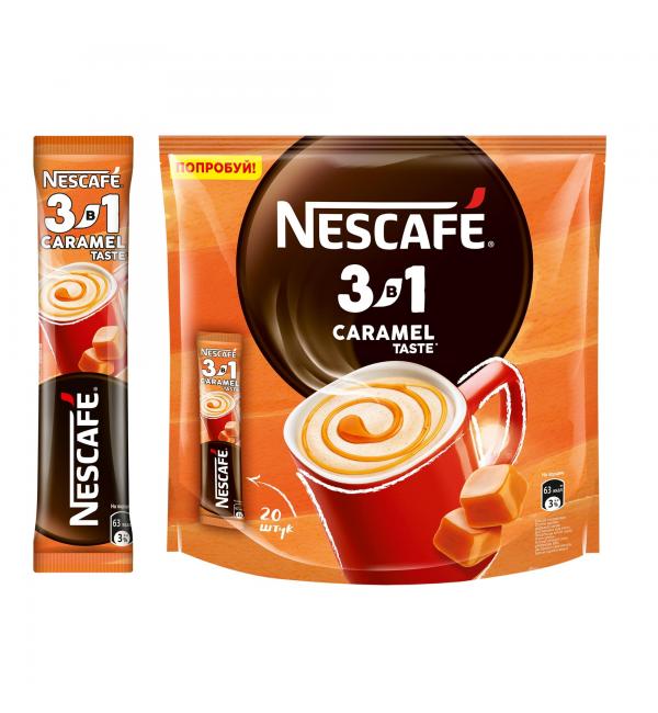 Кофе растворимый 3 в 1 Nescafe Caramel 145г