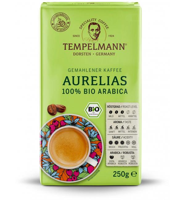 Кофе молотый Tempelmann Aurelias 100% Bio Arabica 250г