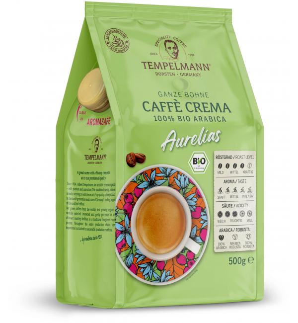 Кофе зерновой Tempelmann Aurelias Caffe Crema 100% Bio Arabica 500г