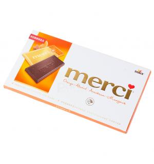 Шоколад MERCI апельсин и миндаль 100г