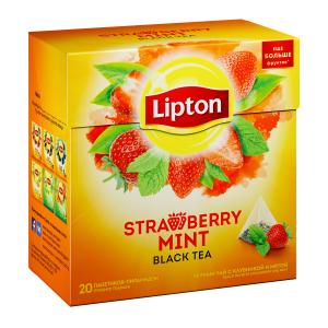 Чай черный Lipton Strawberry Mint 32г (20пак.)