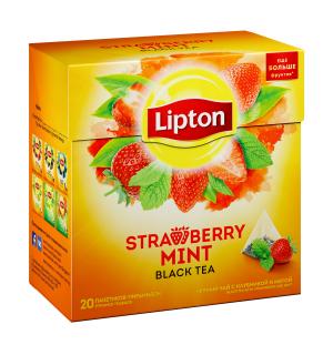 Чай черный Lipton Strawberry Mint 32г (20пак.)