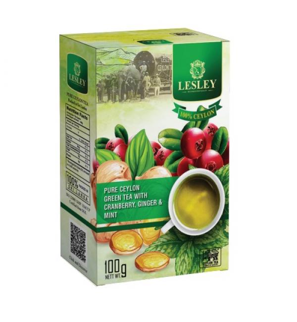 Чай зелёный Lesley Cranberry, Ginger & Mint 100г