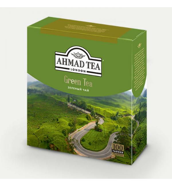 Чай зеленый Ahmad Tea Green 200г (100 пак.)