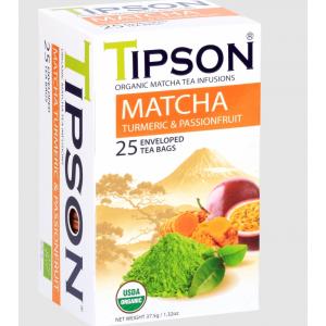 Чай зеленый Tipson Organic Matcha Tumeric Passion Fruit 37,5‬г (25 пак.)