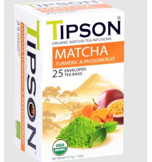 Чай зеленый Tipson Organic Matcha Tumeric Passion Fruit 37,5‬г (25 пак.)