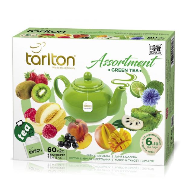 Чай зеленый Tarlton Green Assortment 120г (60 пак.)